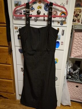 Pinstripe Black Dress